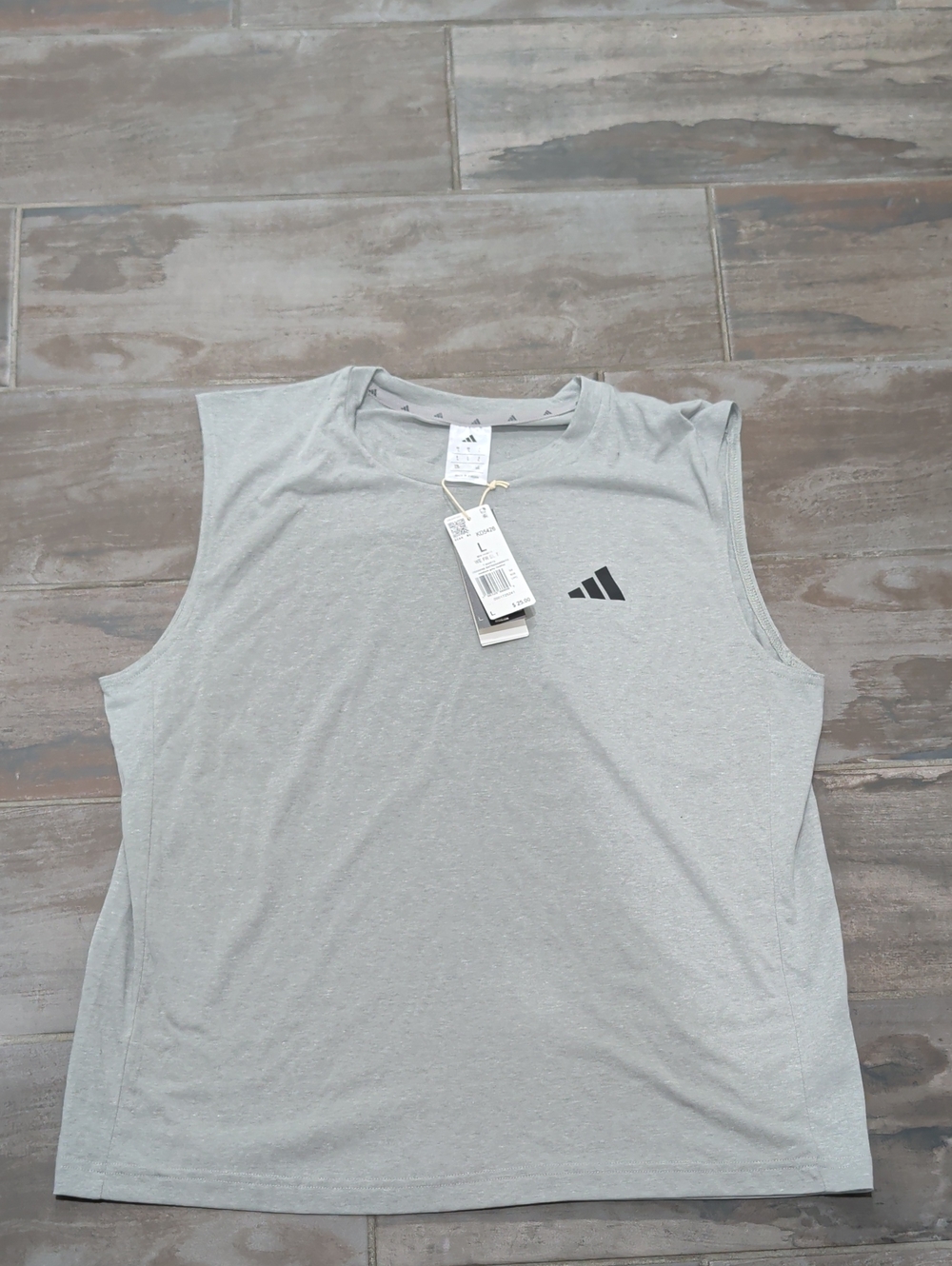 adidas Light Gray Men’s Sleeveless Training Tank